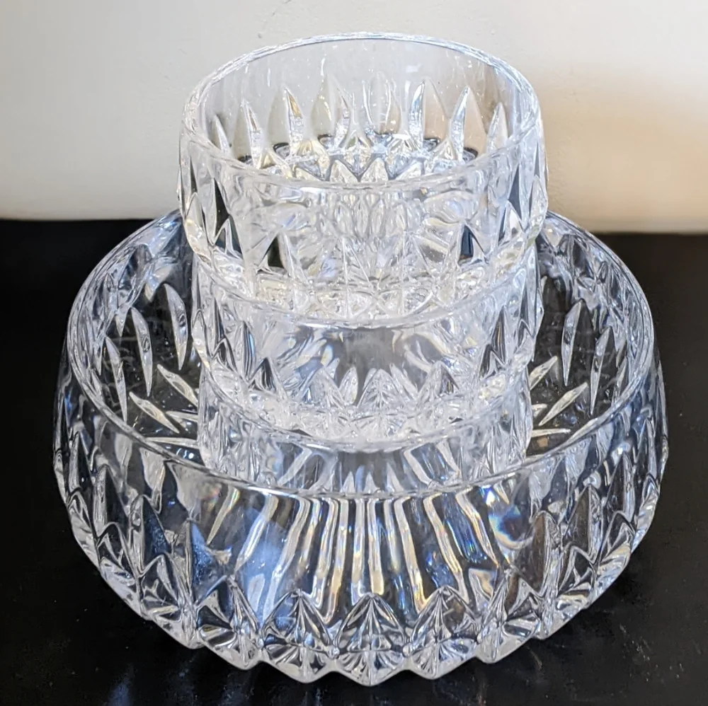 4PC Gorham West Germany Nachtmann ALTHEA Lead Crystal Bowl Set